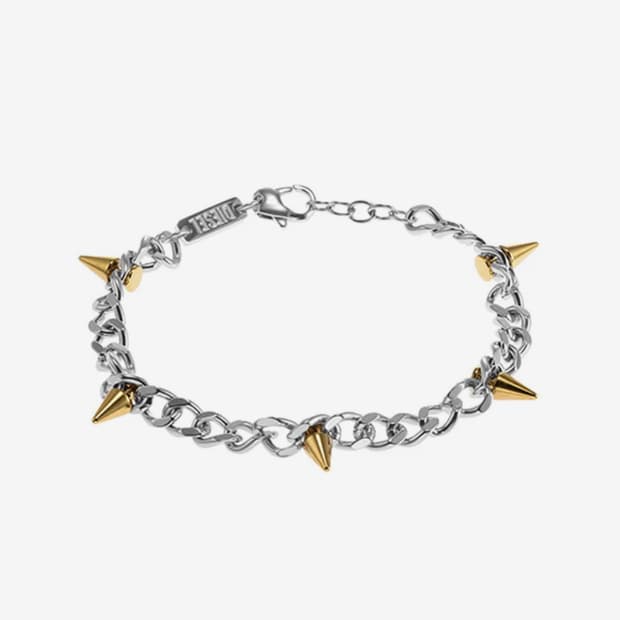 디젤 dx1453931 스테인리스 스틸 브레이슬릿 실버