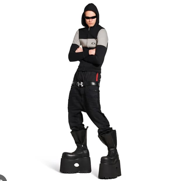 발렌시아가 레이어드 플레어 데님 팬츠 진 바지