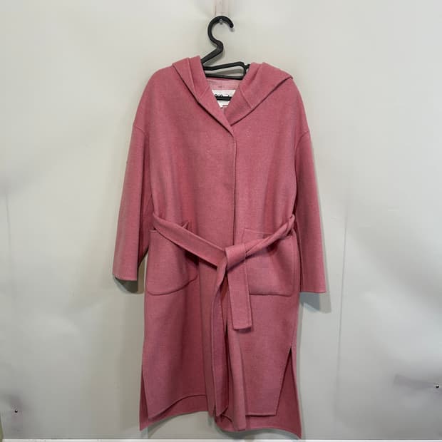 오즈세컨 핑크 후드 코트 55 상태최상