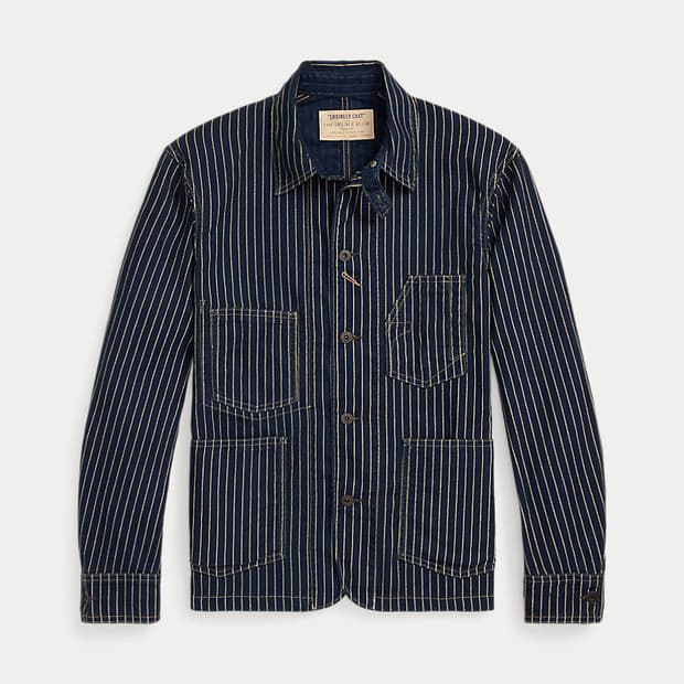 RRL 더블알엘 인디고 스트라이프 엔지니어드 코트 L