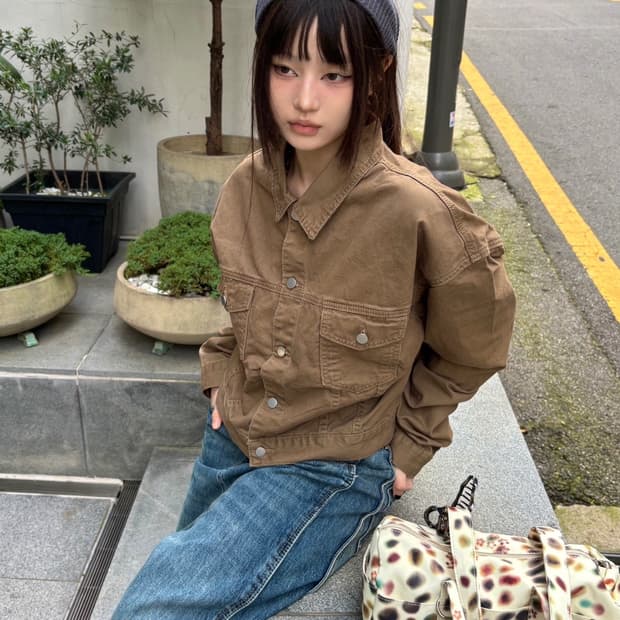 *Pre order [unisex] 시티 워크 빈티지 크롭 자켓(2co)