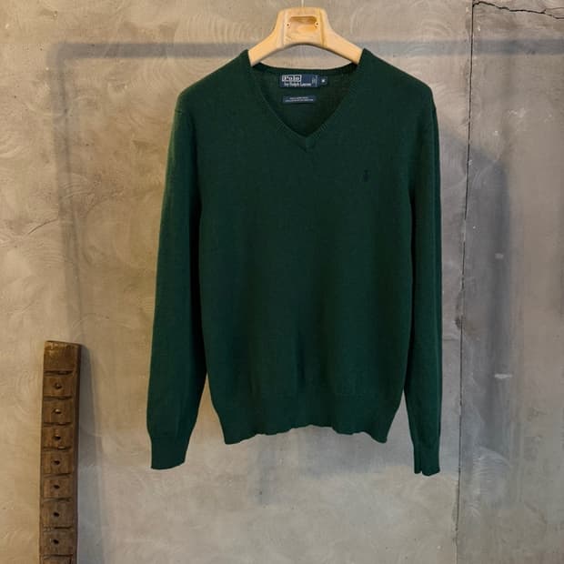 폴로 랄프로렌 램스울 브이넥 니트 100