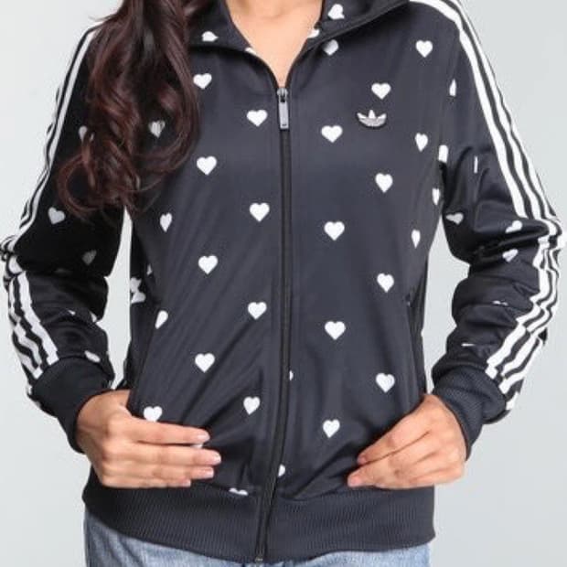 아디다스 여자 하트 도트 하트 땡땡이 트랙탑 져지집업 85