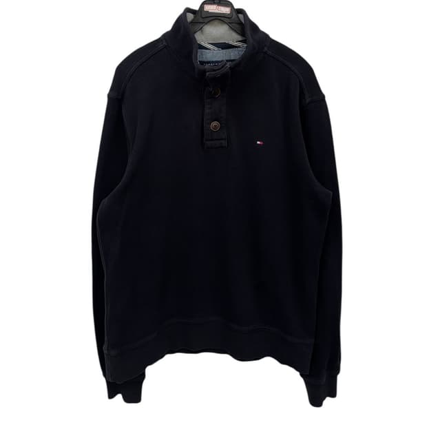 타미힐피거 울 니트 반집업L