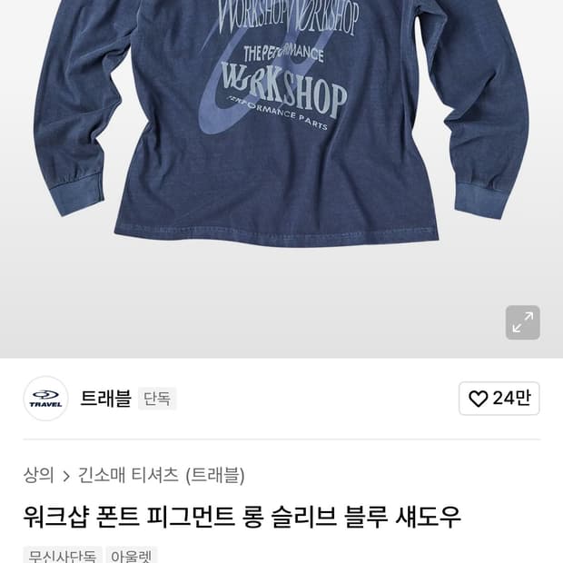 트레블 블루 롱 슬리브 / 윈드 브레이커