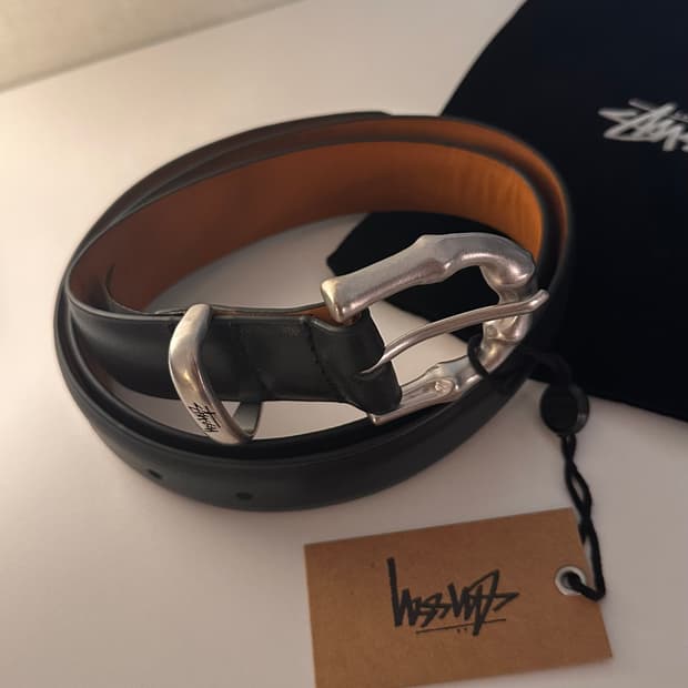 (새상품) 스투시 밤부 버클 벨트 블랙 S/M