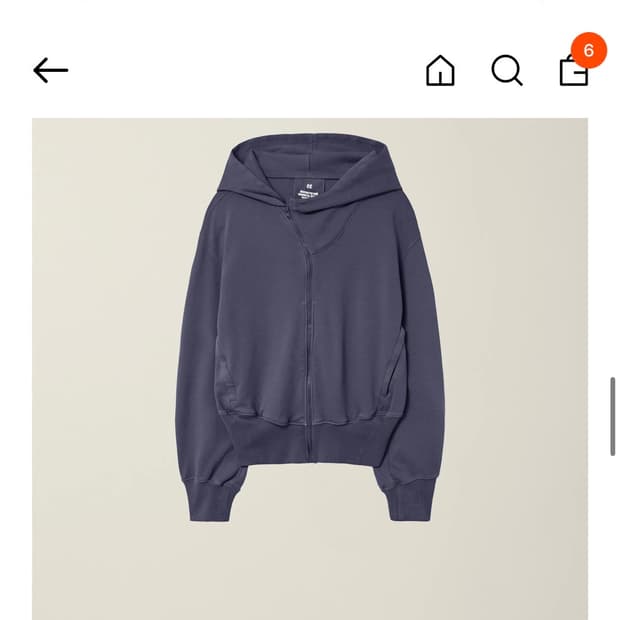 ee 커브드 후드 집업 차콜