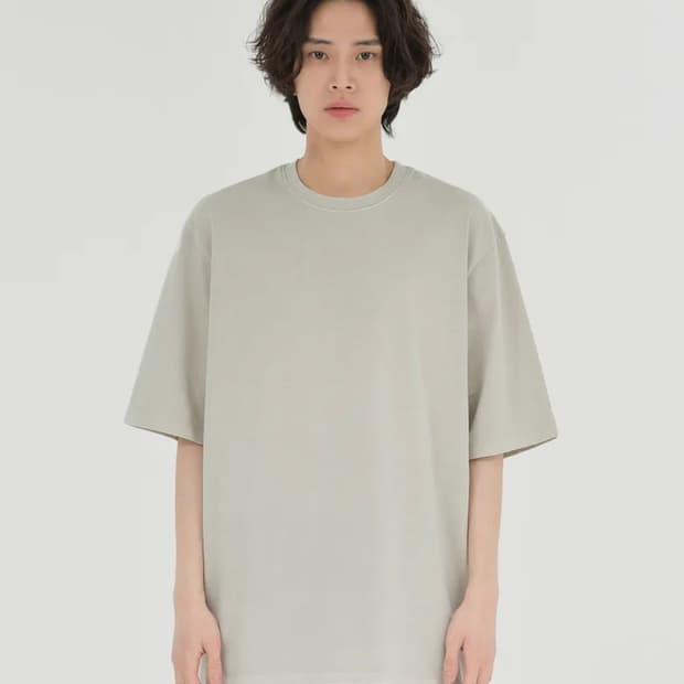브라운야드 워시드베이지 반팔