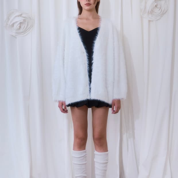 로제프란츠 퍼 오버핏 가디건 아이보리