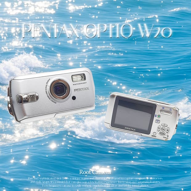 작례⭕️ 펜탁스 옵티오 W20 쿨 실버✨ 빈티지 디카 디지털카메라