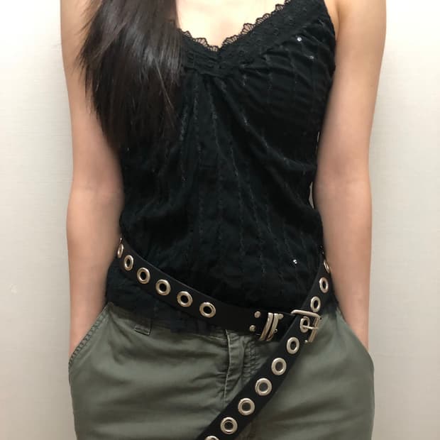 빈티지 블랙 스팽글 슬리브리스