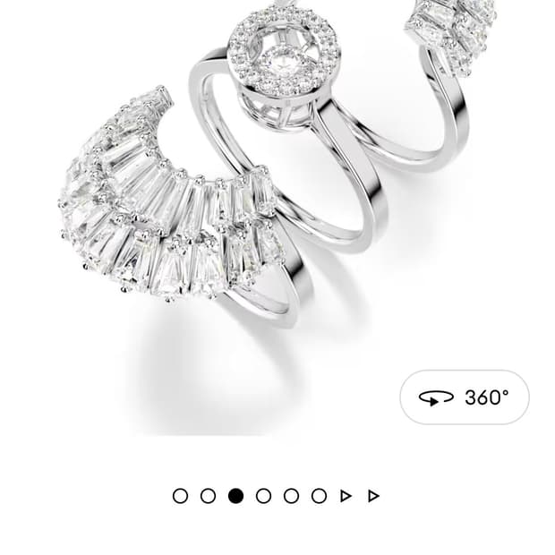 정가33만~새제품)스와로브스키 이딜리아 댄싱 52호 반지 3개 세트