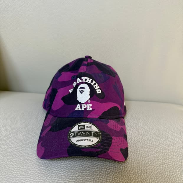 베이프x뉴에라 퍼플 카모 볼캡