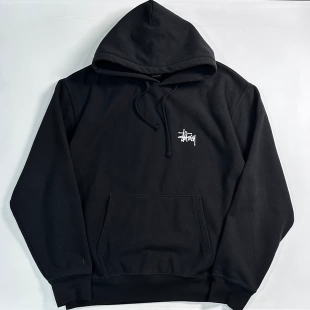 스투시 스탁로고 오버사이즈 블랙 후드티