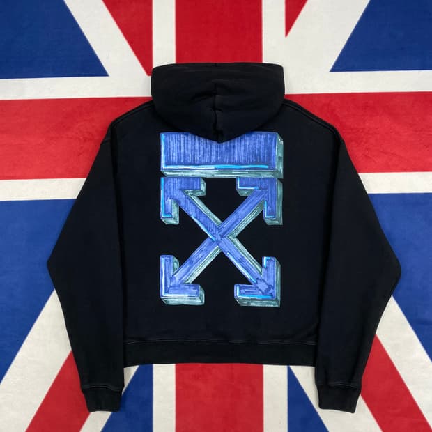 오프화이트 오버핏 마커애로우 후드티  XL