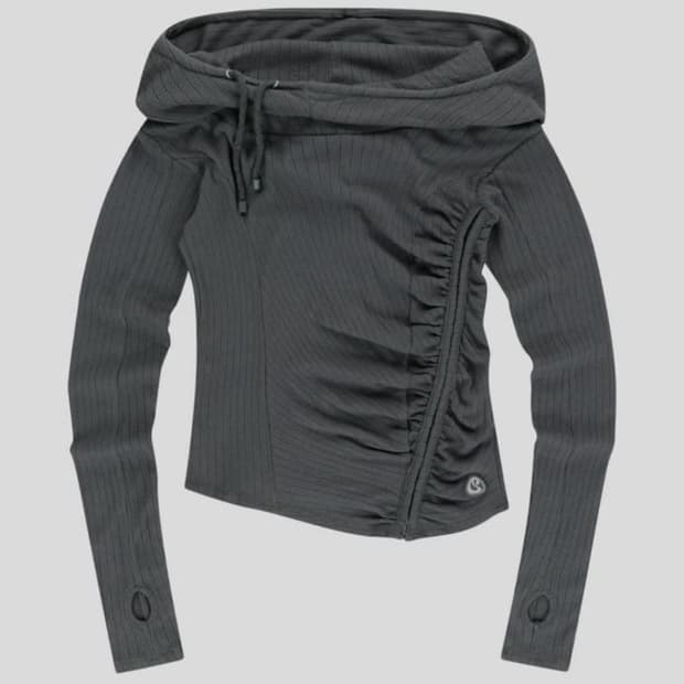 코이세이오 셔링 후크 후드 후디 차콜 SHIRRING HOOK HOODI