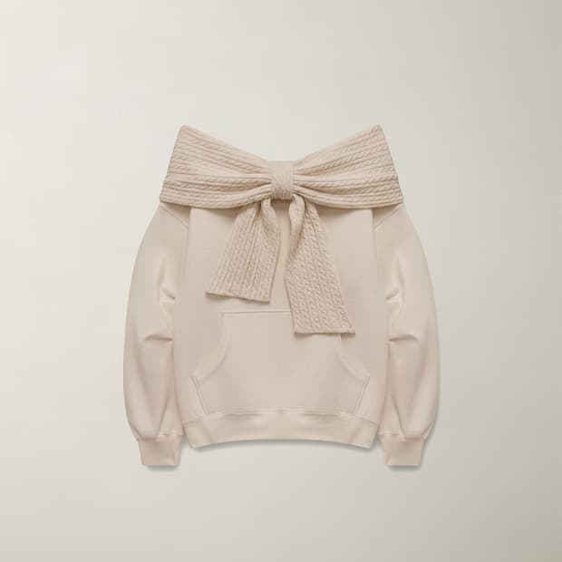 [새상품] 더티스 투웨이 리본 숄 후드 오프숄더 후디