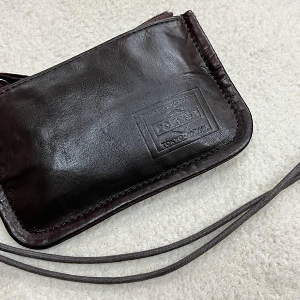 PORTER 포터 말가죽 파우치 지갑 브라운