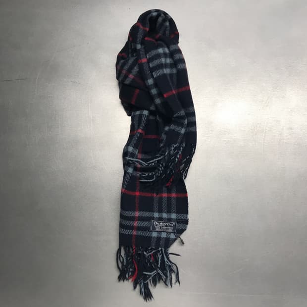 버버리 정품 캐시미어 머플러 네이비