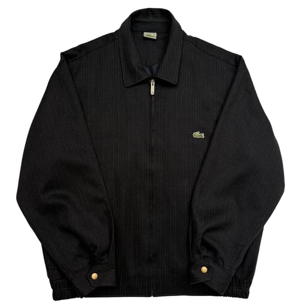 라코스테 블랙 스트라이프 블루종 자켓 M