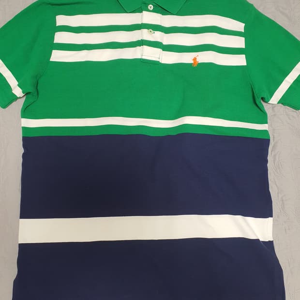 폴로 랄프 로렌 피케 폴로 셔츠 카라티 M 그린 (새 제품)