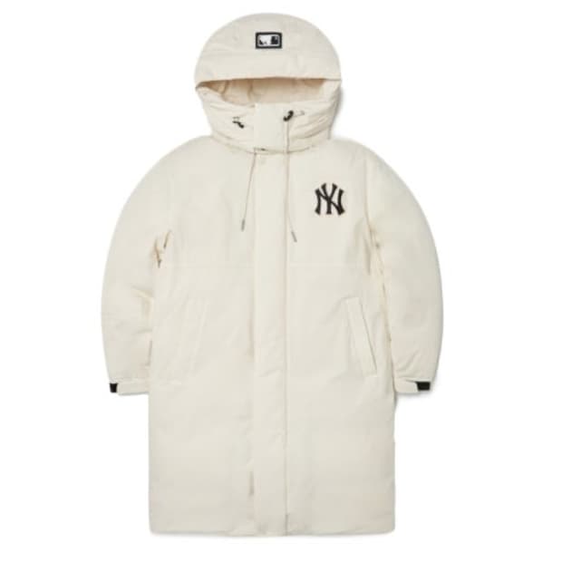 MLB 뉴욕 양키스베이직 메가로고 롱패딩 파카 NY S 아이보리(화이트)