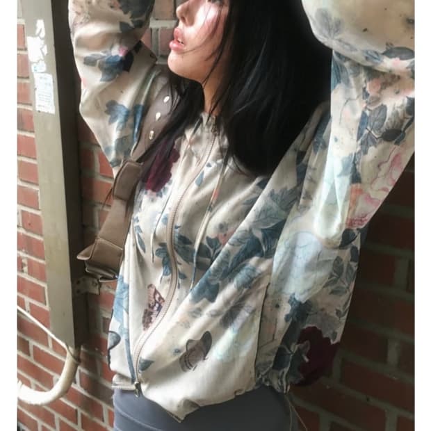 한땀한땀 호접도 쉬폰 점퍼