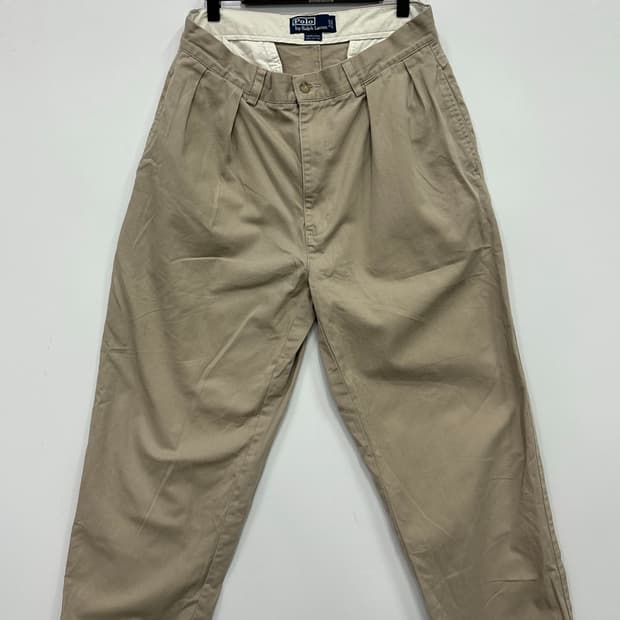 폴로 랄프로렌 베이지 투턱 팬츠