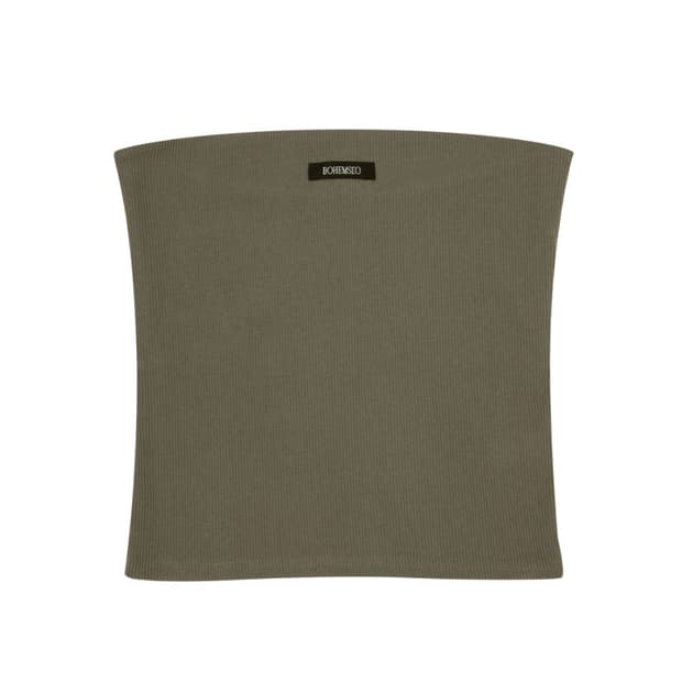 보헴서 튜브탑 카키