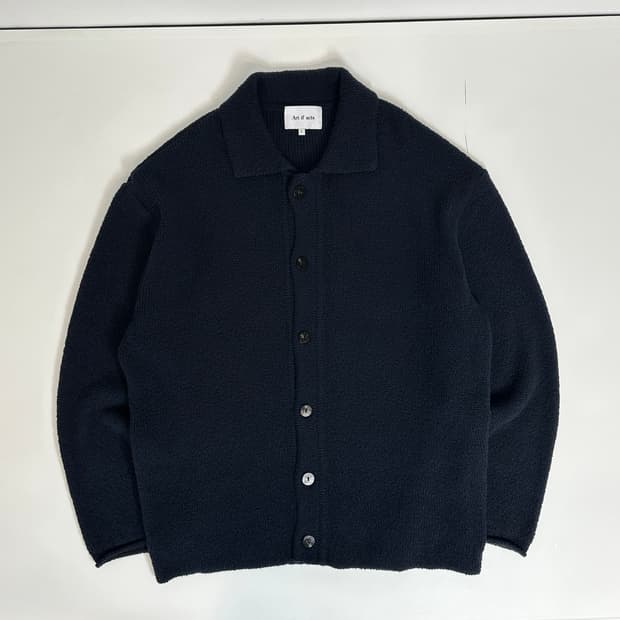 Art if acts Boucle Knit Cardigan (L)navy
