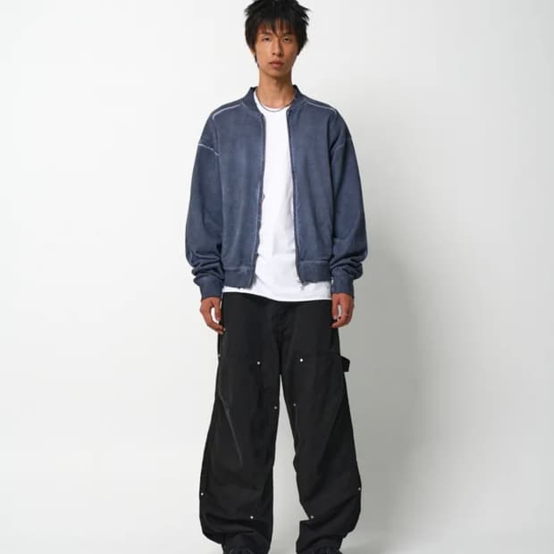 9999Archive 웨이브 슬림 봄버 자켓 24f/w 라이트 그린