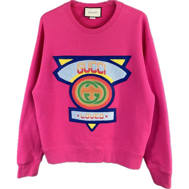 [XS] GUCCI 구찌 여성 푸시아 LOVED 스웻셔츠 맨투맨