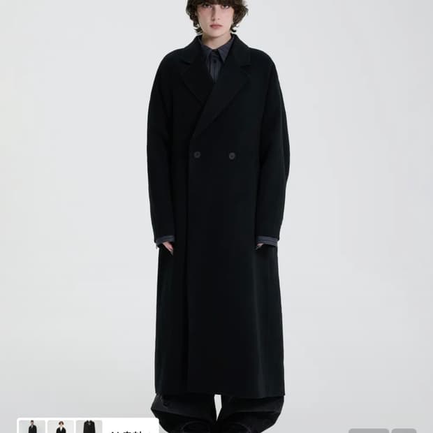 트리밍버드 Wide Long Coat 핸드메이드 와이드 롱코트 블랙