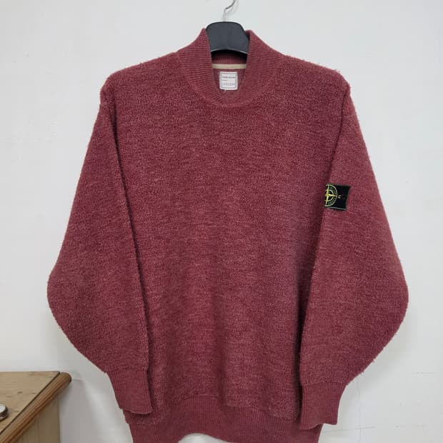 80s 스톤 아일랜드 그린 엣지 테디 니트