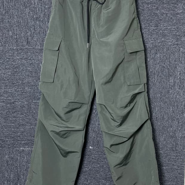 WAGEN 카키색 카고 조거 팬츠 M
