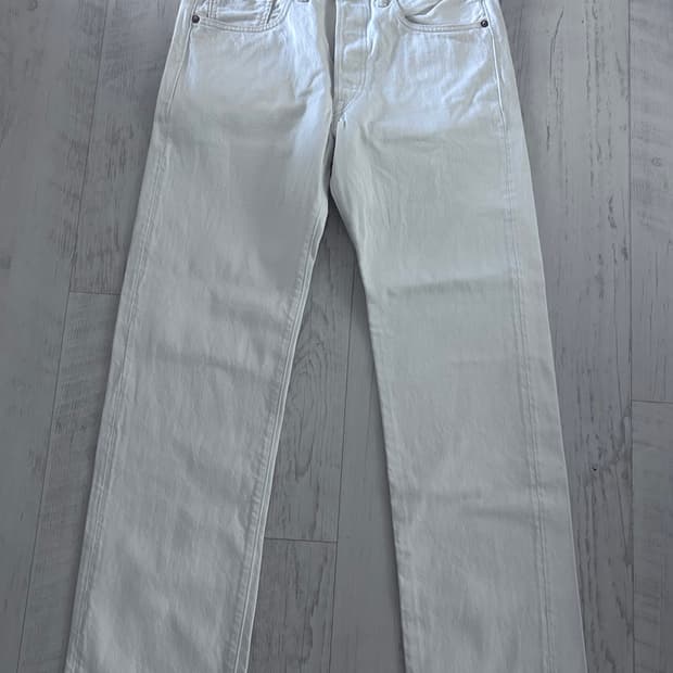 RRL 미국산 스트레이트 레그 핏 내추럴 / 화이트 데님 팬츠 32x30