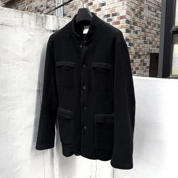 요지야마모토 뿌르옴므 4포켓 스티치 울 코트 자켓