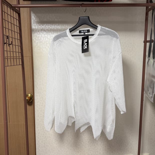 꼼데가르송 블랙 매쉬 반팔