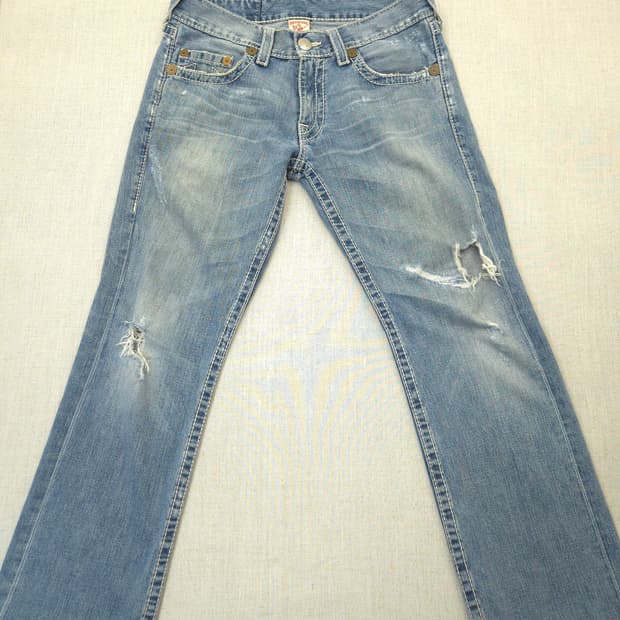 트루릴리젼 데님 청바지 데미지진