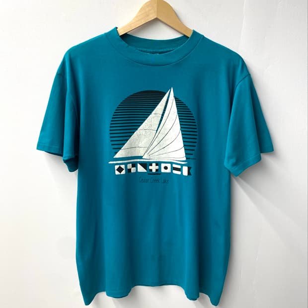 [M-L] 90s Cedar Creek Lake 빈티지 반팔티셔츠