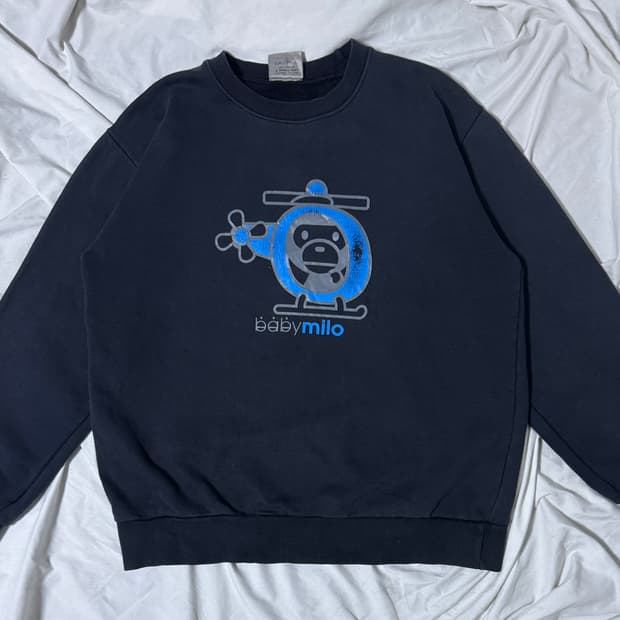 90s 베이프 베이비 마일로 스웨트셔츠