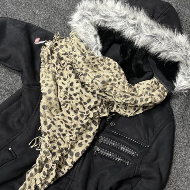 Vintage y2k punk Leopard muffler