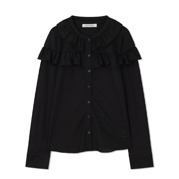 구월십일 프릴 블라우스 블랙