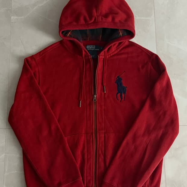 폴로 랄프로렌 빅포니 체크 후드집업