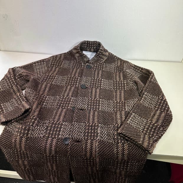 M 100 커스텀멜로우 하운드투스체크 핸드메이드 보카시울코트