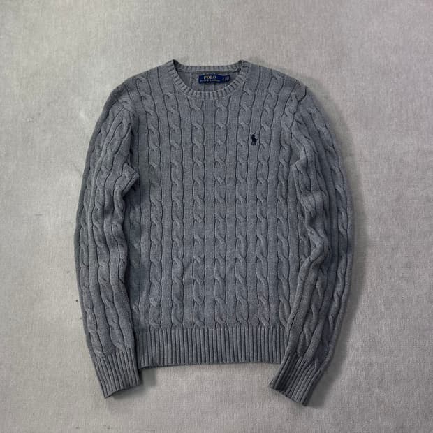 95 폴로랄프로렌 꽈배기 그레이 니트
