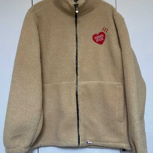 휴먼메이드 뽀글이 플리스 자켓 연베이지