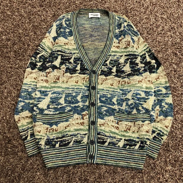 미쏘니 코튼 멀티컬러 패턴 가디건