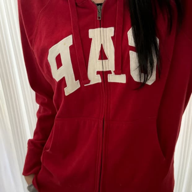 갭 레드 후드집업 L