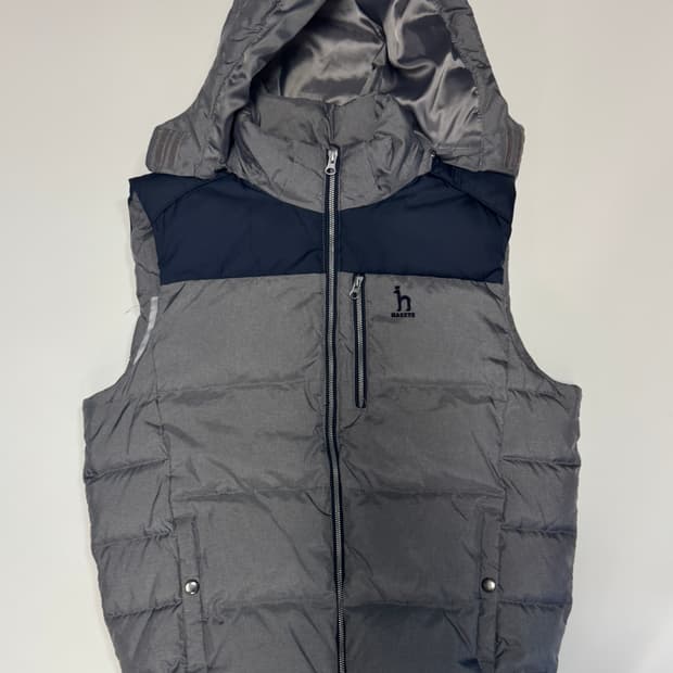 헤지스 hazzys 골프 후드 패딩 조끼 L